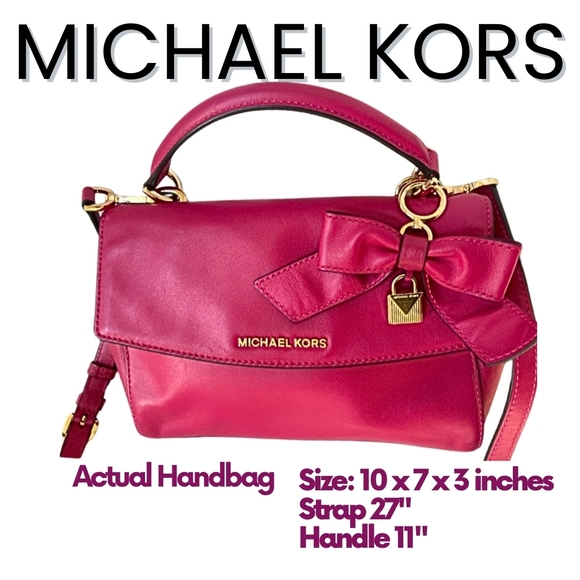 Michael Kors Ava Ultra Magenta Leather Crossbody Bag - Picture 5 of 5
